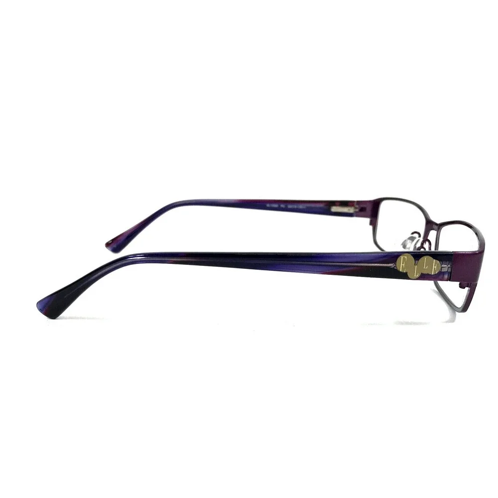 Elle Eyeglasses Frames EL13320 PU Shiny Purple Rectangle Full Rim 52-15-135